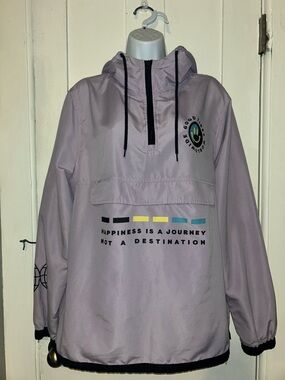 Brooklyn Cloth Light Lavender Hooded Windbreaker with Black Trim